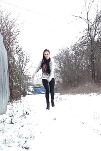 Delightful Ginger With Beautiful Bubble Butt And Nylon Clothed Thighs Gets Dong Plunging In Her Rear