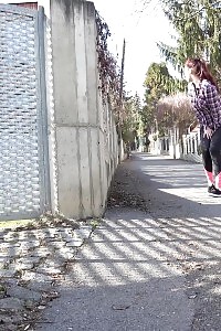 Blonde Sweetie Hike Up Her Gown To Exhibit Off Her Pink Booty And Gets Exhaustive Hand Spanking
