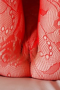 Annabella Is Wet And Almost Nude Wearing Only Her Red Satin Panties