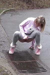 Dazzling Blonde Shows Off Legged And Having Fun With Her Pussy
