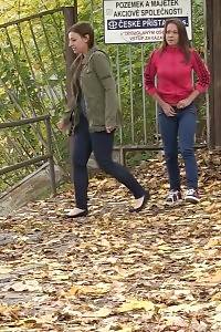 Playful Blonde Having Fun A Naughtily Ass Pushing