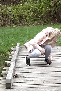 Hot Ginger Tramp Provocativly Stripping Off Her Underwears To Dish Out Her Booty And Puss