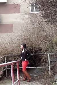 Outstanding Blonde Vivaciously Slipping Off Her Underwears To Accept Her White Booty For Red Bloody Hot Hand Slapping